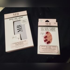 MB Mini LED Lamp and Gel Nail Strips Set NWT